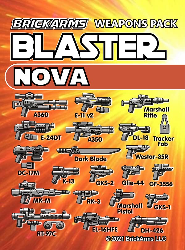 BrickArms Blaster Nova Weapons Pack for Galactic Wars Building Minifigures