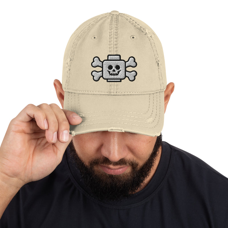 Skeleton head Minifigured Crossbone Pirate Distressed Hat