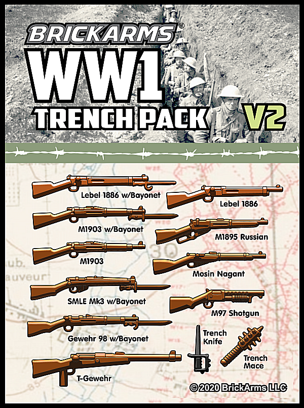 BrickArms WW1 Trench Pack v2 Weapons Pack for Minifigures
