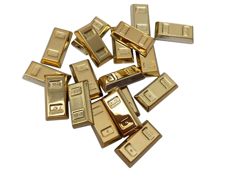 Custom Lego Gold & Chrome Ignot Bar Brick Part