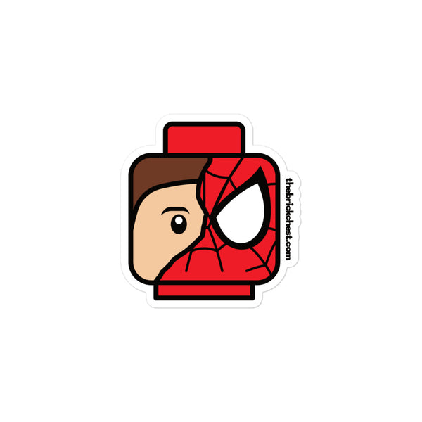 Spidey Minifigure Head Bubble-free stickers