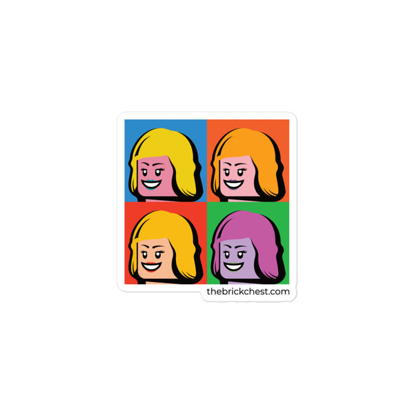 Warhol Monroe Minifigure Woman Heads Bubble-free stickers