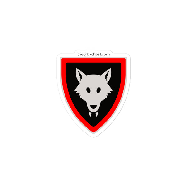 Vintage Castle Shield Wolfpack Brick Minifigure Sticker