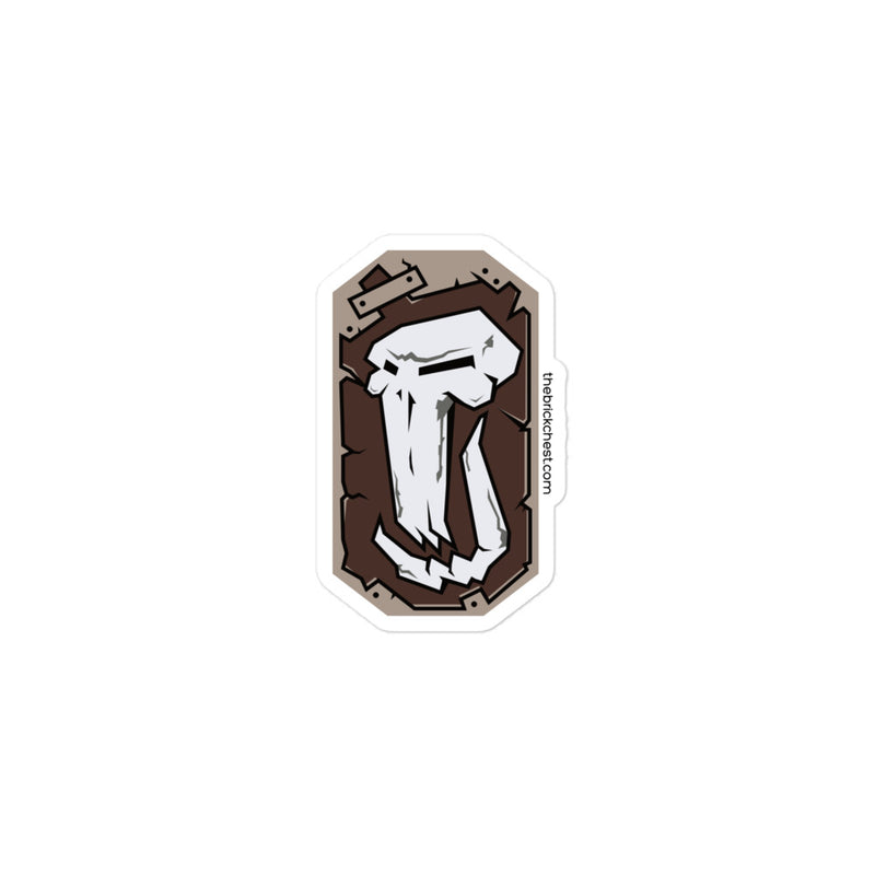 Vintage Castle Fantasy Shield Troll Skull Brick Minifigure Sticker