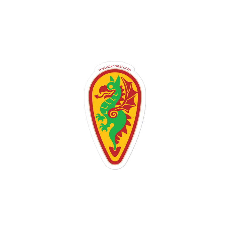 Vintage Castle Shield Dragon 3 Brick Minifigure Sticker