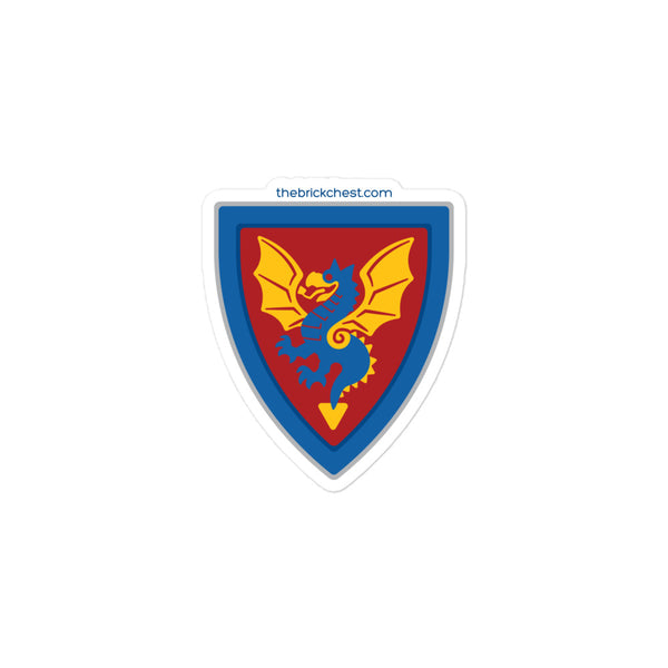 Vintage Castle Shield Dragon 2 Brick Minifigure Sticker