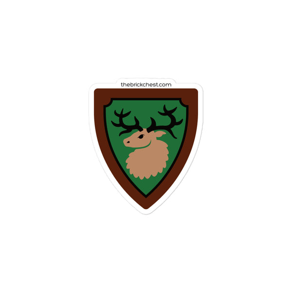 Vintage Castle Shield Elk Antlers Brick Minifigure Stickers