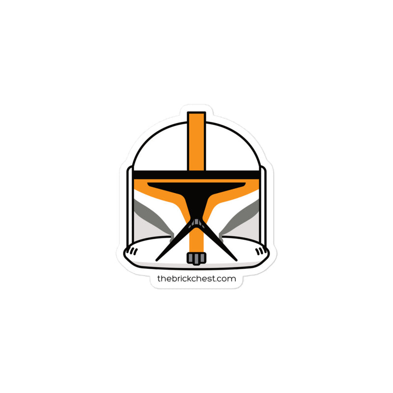 Orange Clone Trooper Minifigure Helmet Sticker
