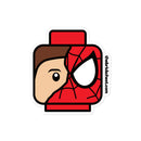 Blasenfreie Aufkleber mit Spidey-Minifigurenkopf