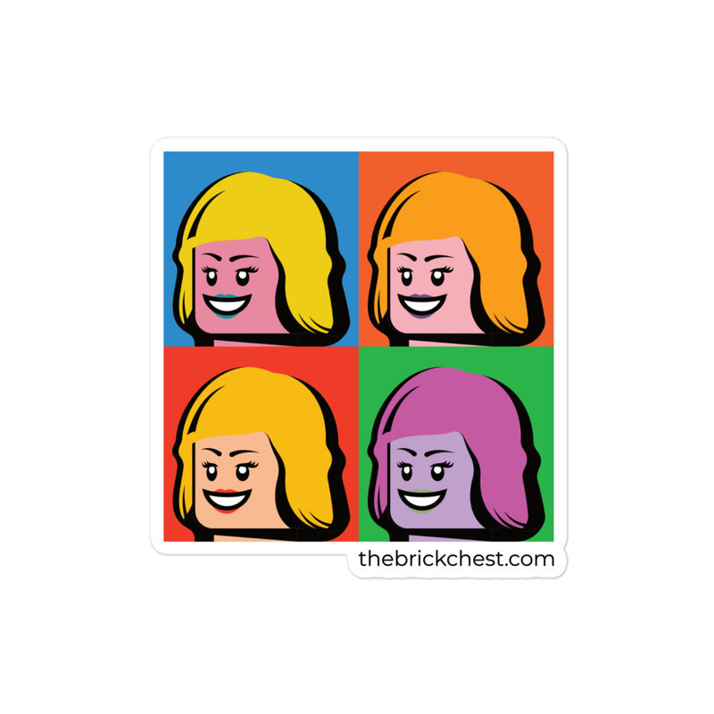 Warhol Monroe Minifigur Frauenköpfe Blasenfreie Aufkleber