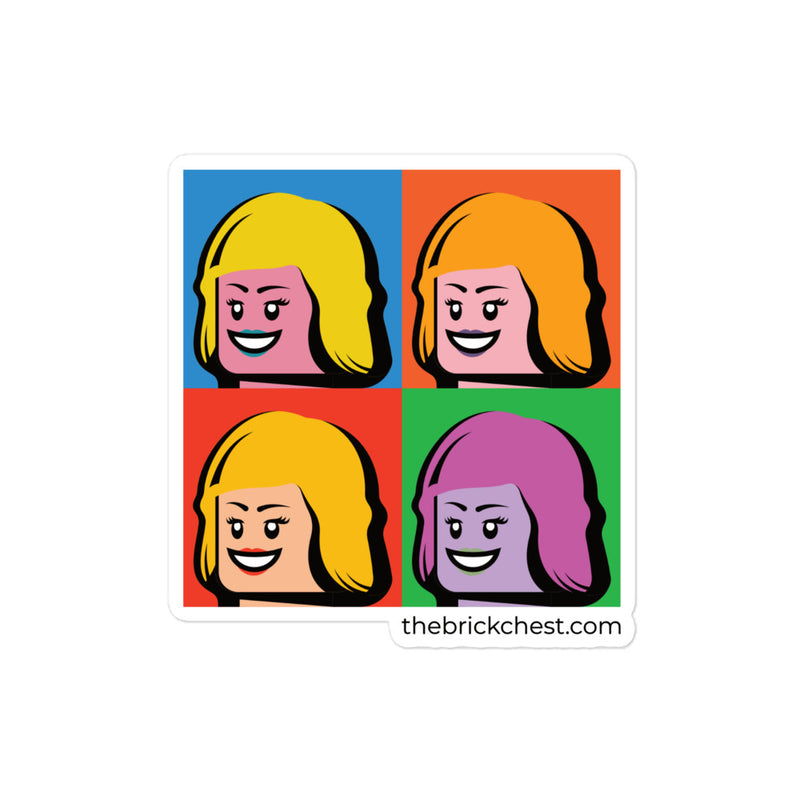 Warhol Monroe Minifigure Woman Heads Bubble-free stickers