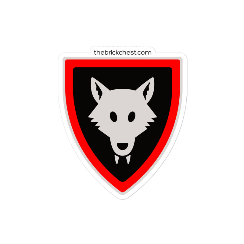 Vintage Castle Shield Wolfpack Brick Minifigure Sticker