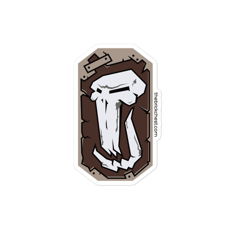 Vintage Castle Fantasy Shield Troll Skull Brick Minifigure Sticker