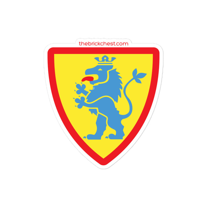 Vintage Castle Shield Lionking Brick Minifigure Sticker