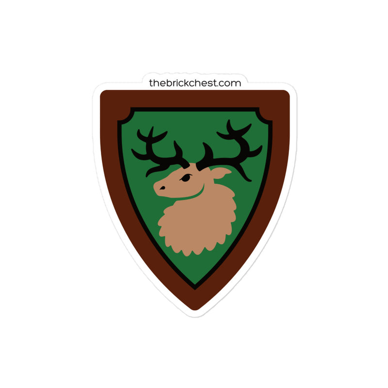 Vintage Castle Shield Elk Antlers Brick Minifigure Stickers