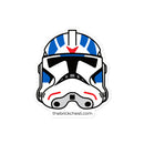 Blauer und roter 501. Minifiguren-Helmaufkleber