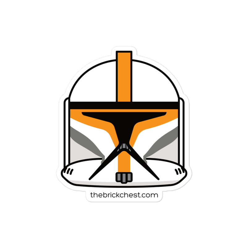 Orange Clone Trooper Minifigure Helmet Sticker