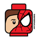 Blasenfreie Aufkleber mit Spidey-Minifigurenkopf