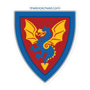 Vintage Castle Shield Dragon 2 Brick Minifigure Sticker
