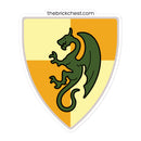 Vintage Castle Shield Dragon 1 Ziegel Minifigur Aufkleber