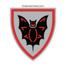 Vintage Schloss Schild Fledermaus Ziegel Minifigur Aufkleber