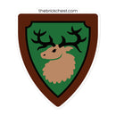 Vintage Castle Shield Elk Antlers Brick Minifigure Stickers