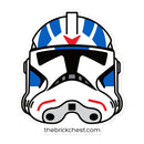 Blauer und roter 501. Minifiguren-Helmaufkleber