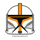 Oranger Clone Trooper Minifiguren-Helm Sticker