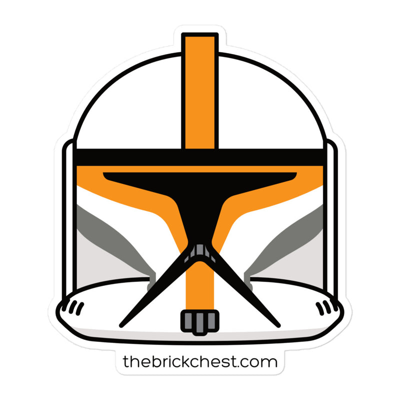 Orange Clone Trooper Minifigure Helmet Sticker