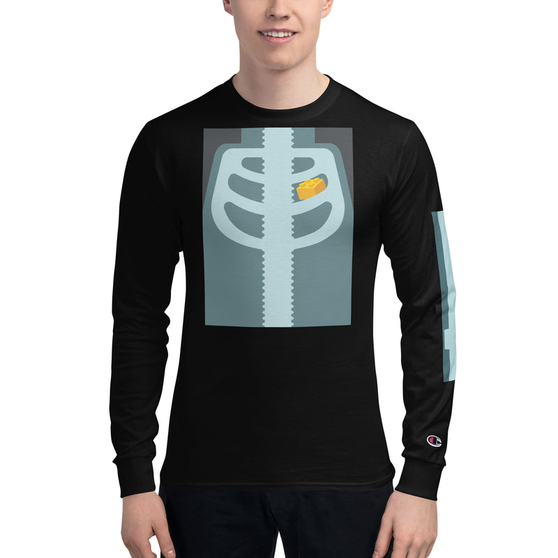 Brick Chest Xray Skeleton Men's Champion Long Sleeve Shirt