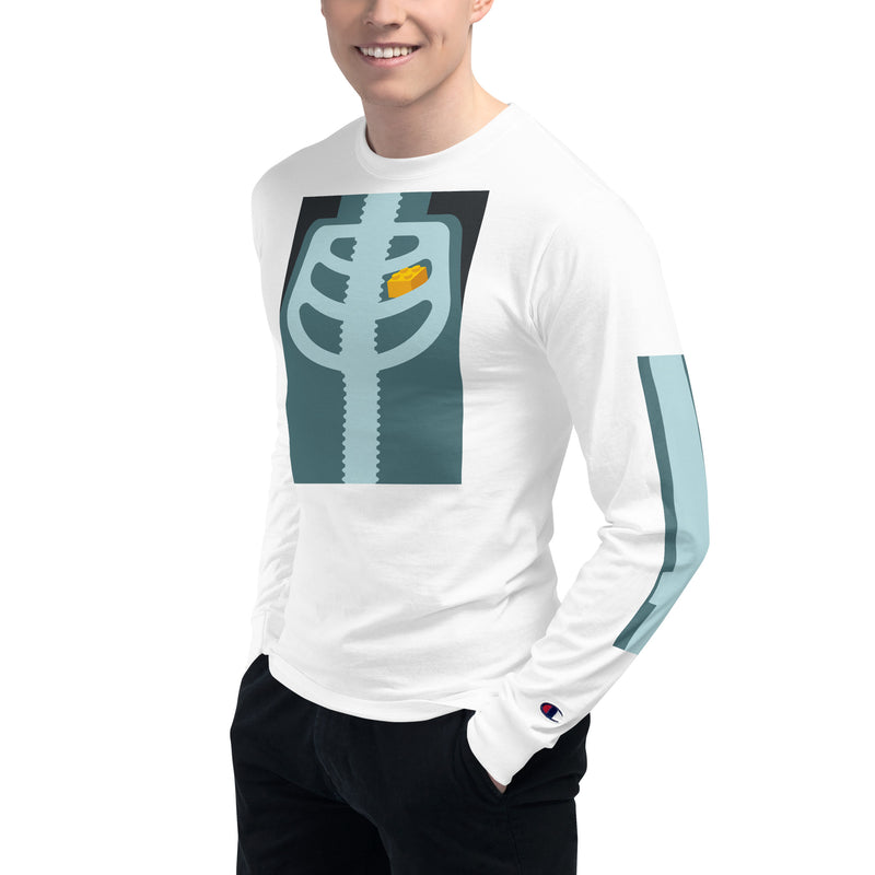 Brick Chest Xray Skeleton Men's Champion Long Sleeve Shirt