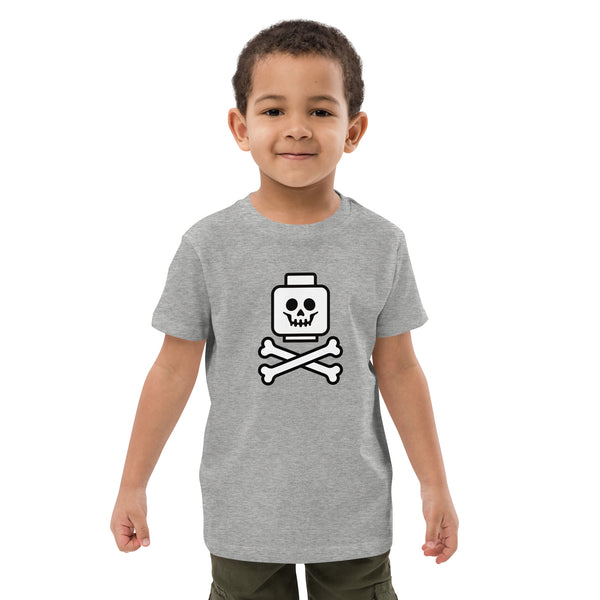 Brick Skeleton Minifigure head Organic cotton kids t-shirt