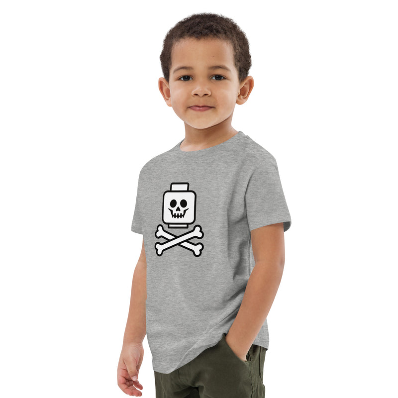 Brick Skeleton Minifigure head Organic cotton kids t-shirt