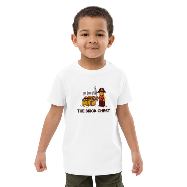 Got Booty? Pirate Minifigure Brick Treasure Organic cotton kids t-shirt