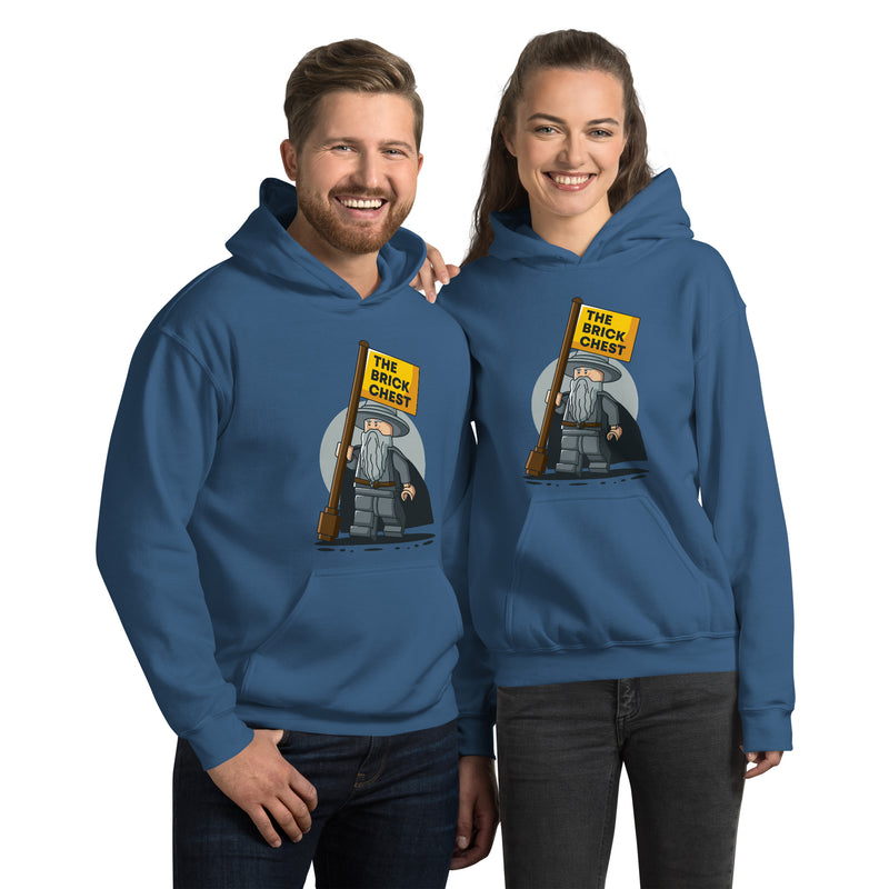 The Brick Chest Minifigure Gandalf Wizard the Gray with Flag Unisex Hoodie