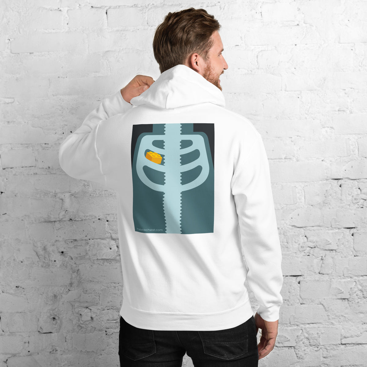 【BRICK】Heuksando SWEATSHIRTS The Brick in Chest Xray Lego Style Unisex Hoodie