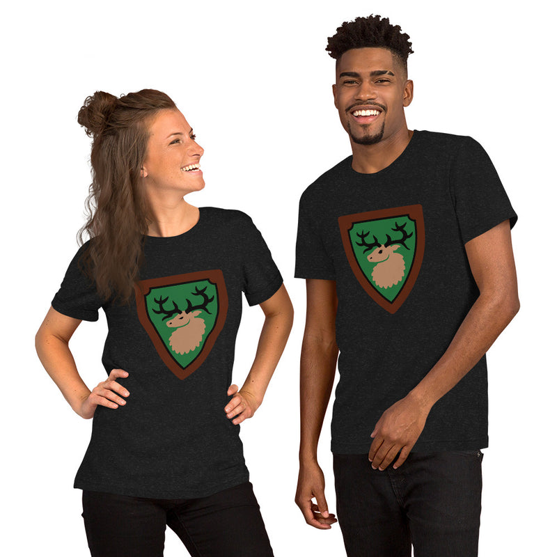 Vintage Castle Shield Elk Antlers Minifigure T-Shirt