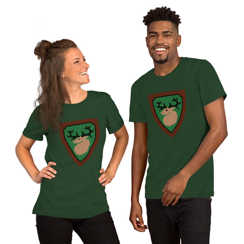 Vintage Castle Shield Elk Antlers Minifigure T-Shirt