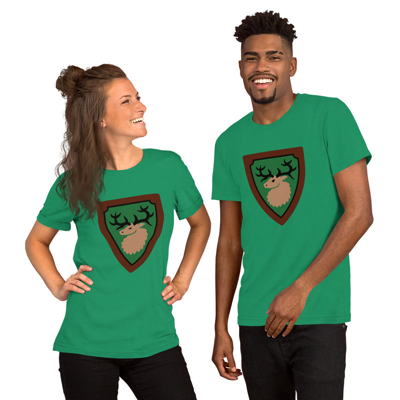 Vintage Castle Shield Elk Antlers Minifigure T-Shirt