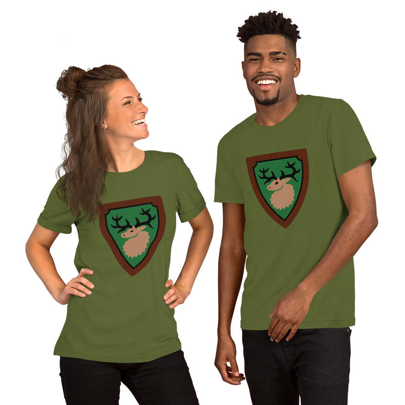 Vintage Castle Shield Elk Antlers Minifigure T-Shirt
