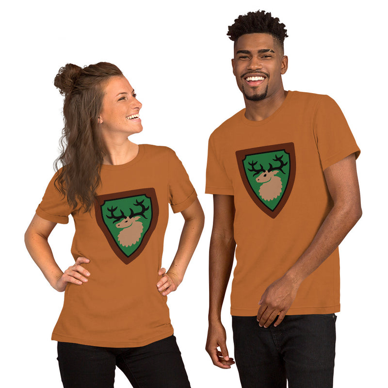 Vintage Castle Shield Elk Antlers Minifigure T-Shirt