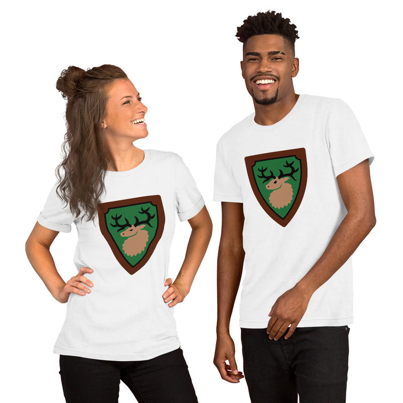 Vintage Castle Shield Elk Antlers Minifigure T-Shirt