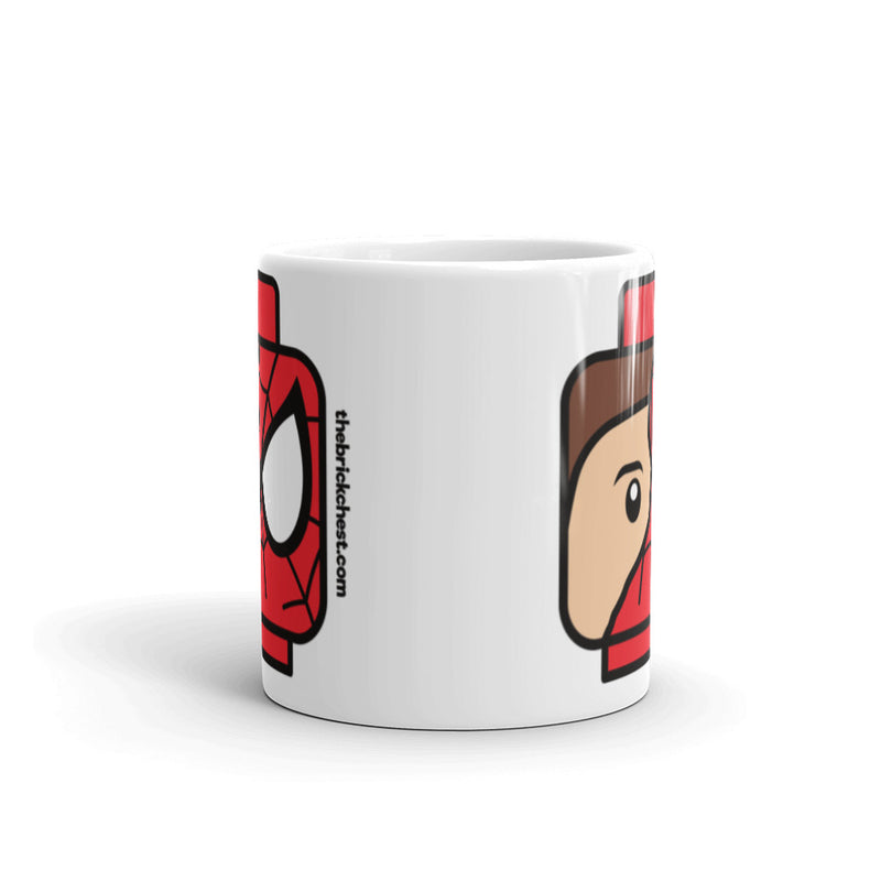 Spidey Brick Head White glossy mug