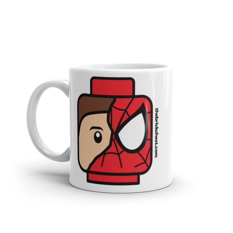 Spidey Brick Head White glossy mug