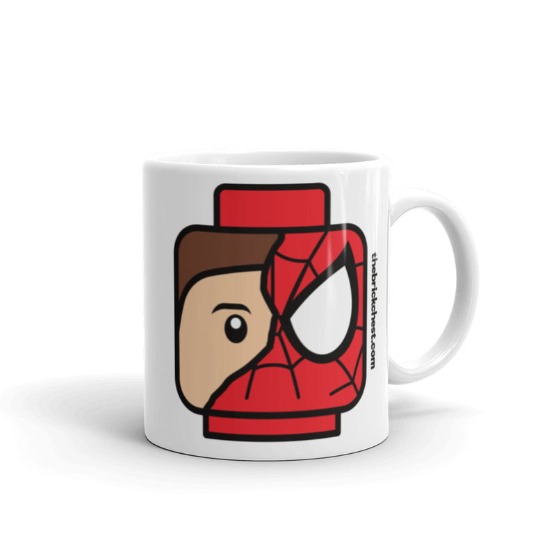 Spidey Brick Head White glossy mug