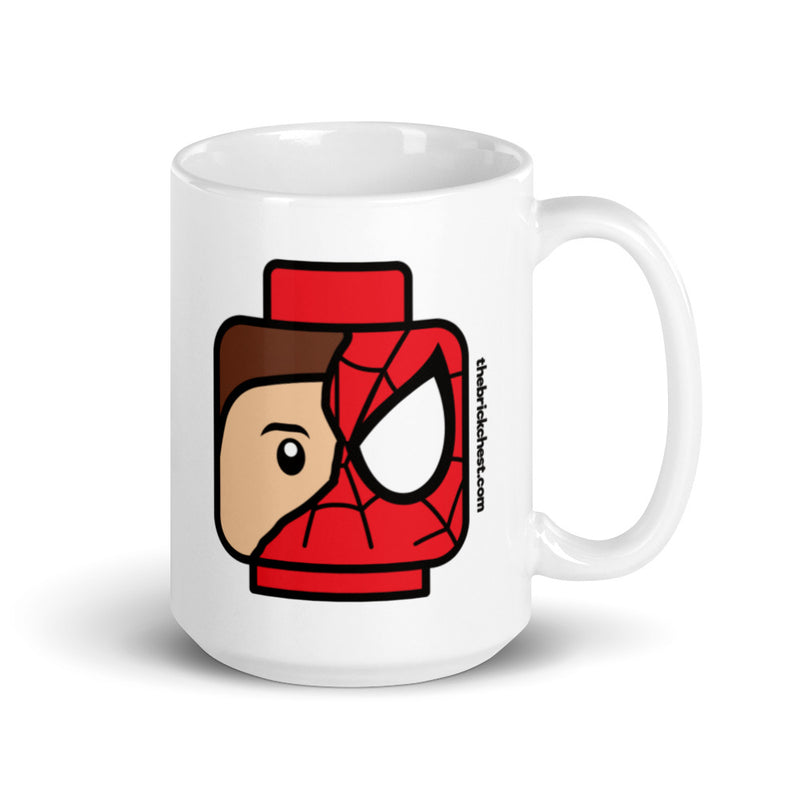 Spidey Brick Head White glossy mug