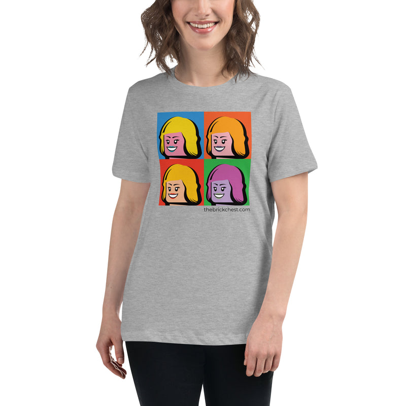 Monroe Minifigure Head Warhol Style Art Women's Relaxed T-Shirt