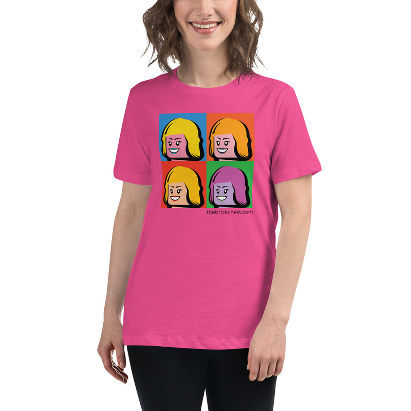 Monroe Minifigure Head Warhol Style Art Women's Relaxed T-Shirt
