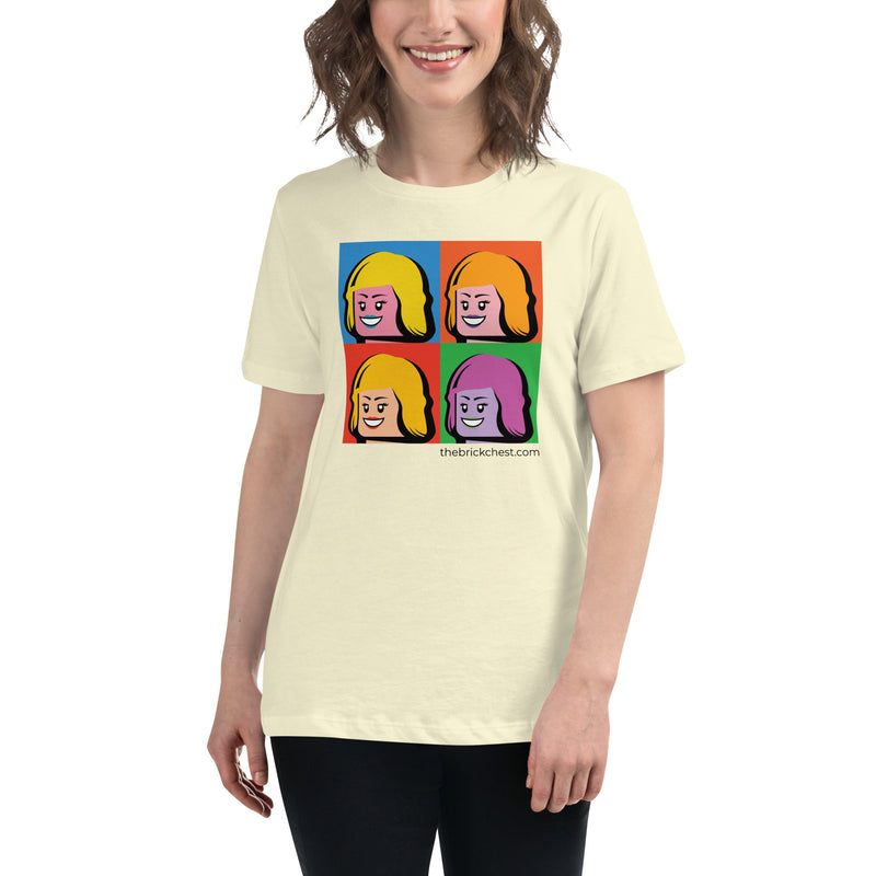 Monroe Minifigure Head Warhol Style Art Women's Relaxed T-Shirt