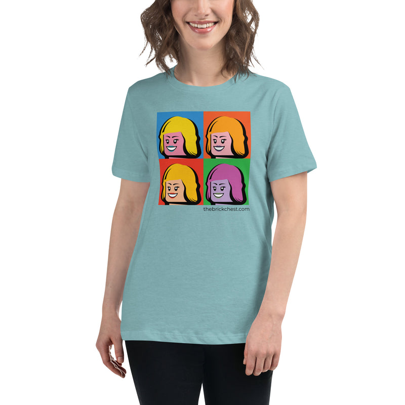 Monroe Minifigure Head Warhol Style Art Women's Relaxed T-Shirt